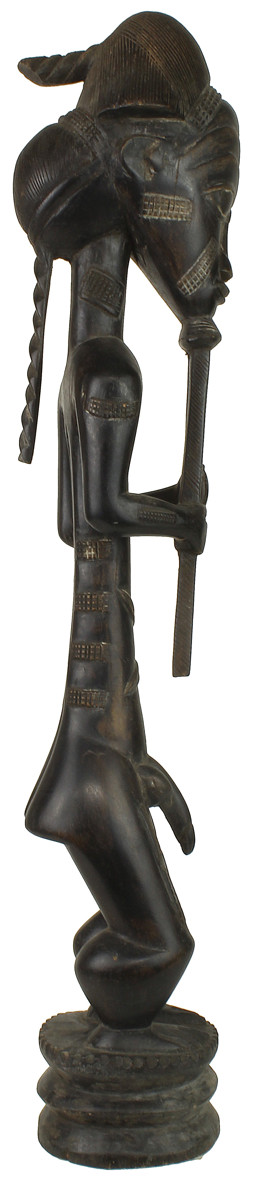 Tall Long Beard Baule Male Ancestor Spirit Statue | 29" - Niger Bend
