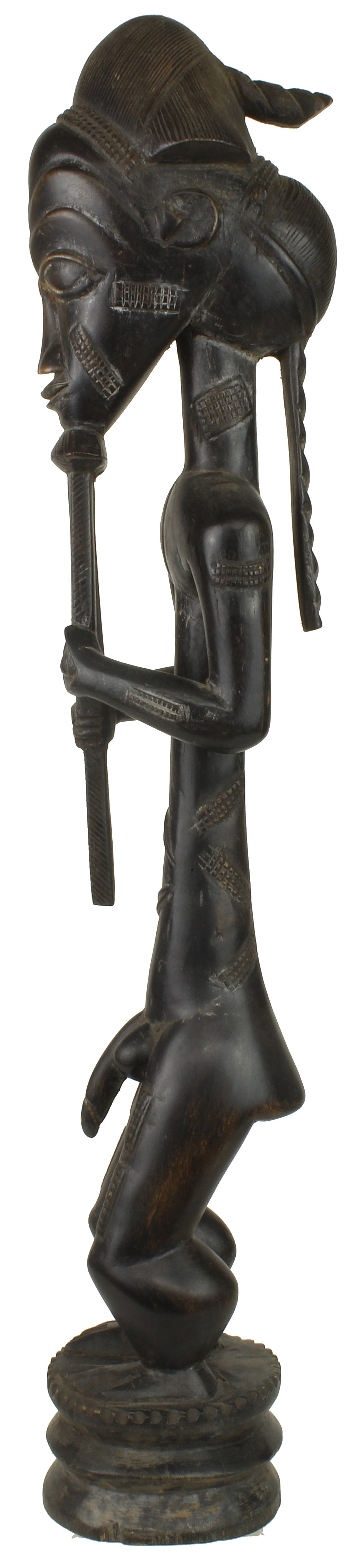 Tall Long Beard Baule Male Ancestor Spirit Statue | 29" - Niger Bend