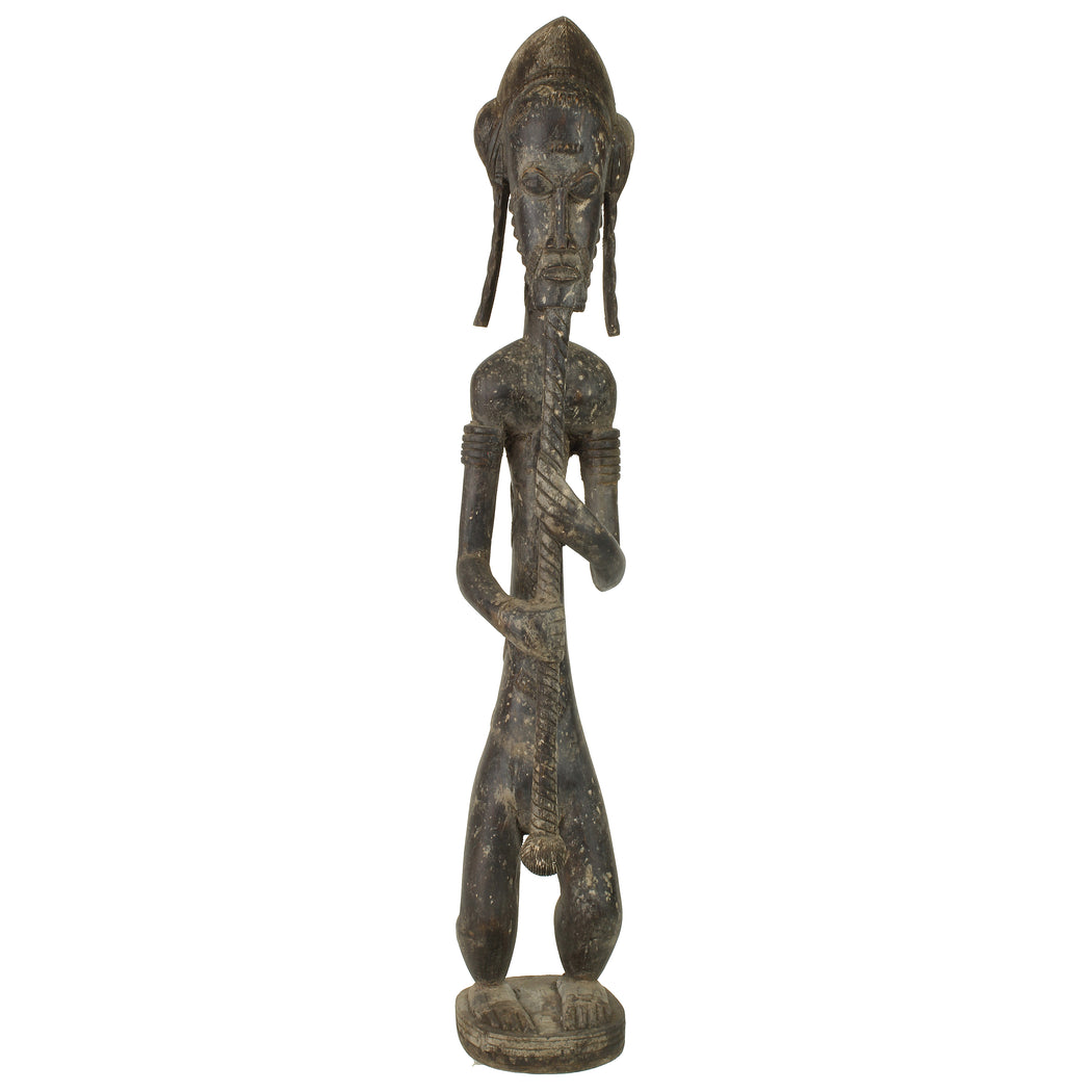 Very Tall Exaggerated Beard Baule Male Ancestor Spirit Statue | 27.5" - Niger Bend