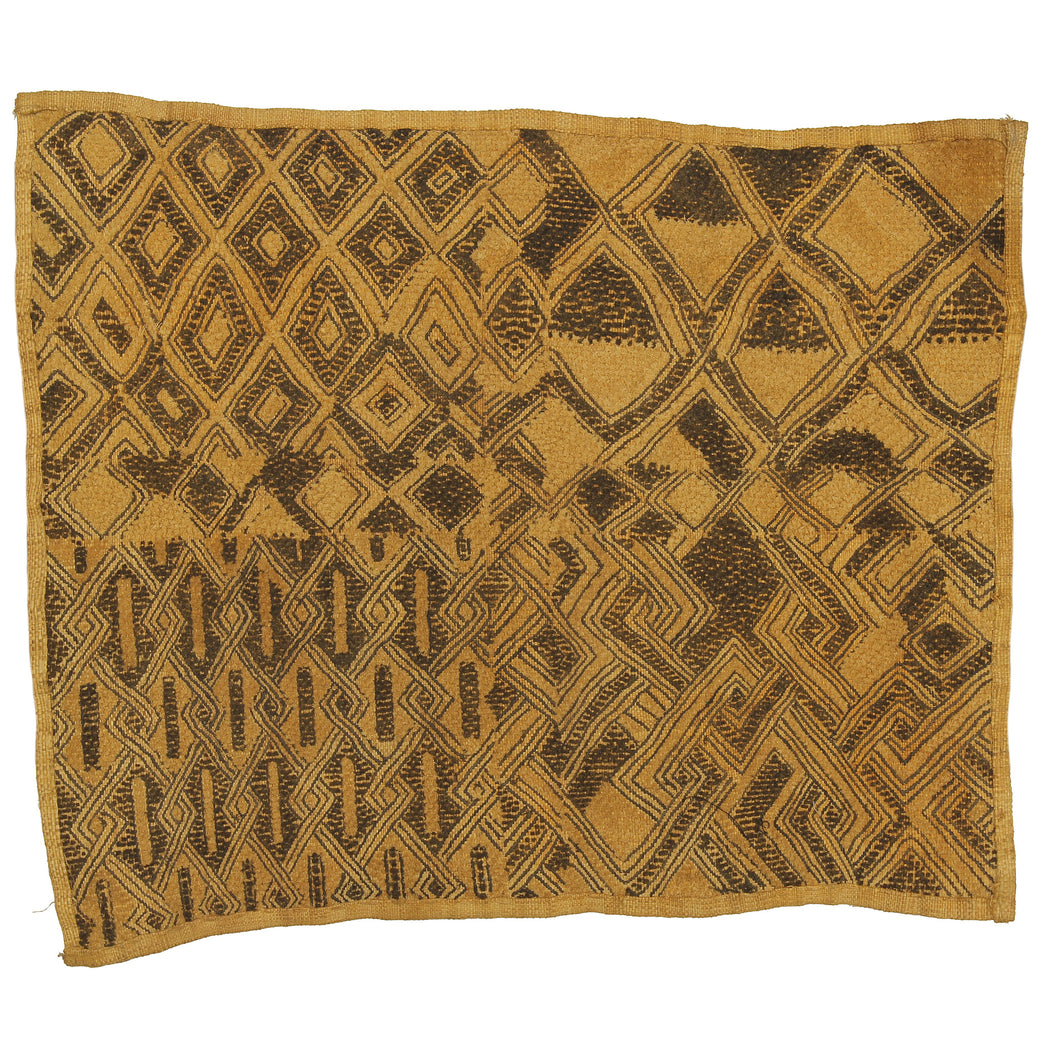 Vintage Kuba Cloth Textile Wall Art | 21" x 18" - Niger Bend