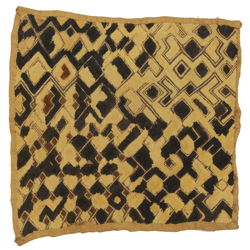 Vintage Kuba Cloth Textile Wall Art | 17" x 17" - Niger Bend
