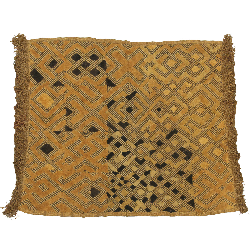 Vintage Kuba Cloth Textile Wall Art | 23" x 18.5" - Niger Bend