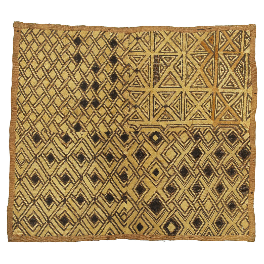 Vintage Kuba Cloth Textile Wall Art | 22" x 20" - Niger Bend