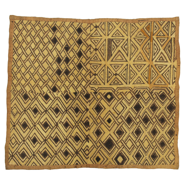 Vintage Kuba Cloth Textile Wall Art | 22" x 20" - Niger Bend