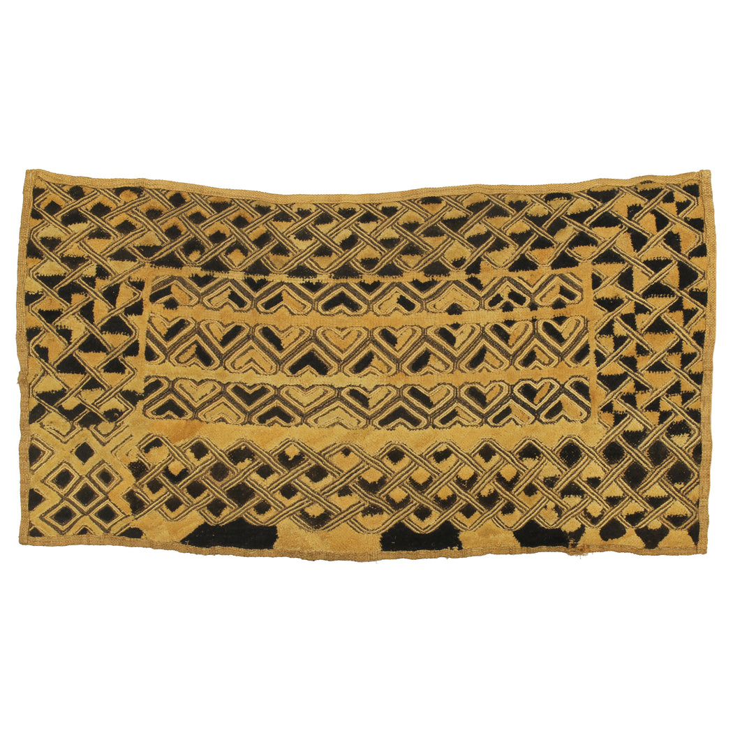 Vintage Kuba Cloth Textile Wall Art | 32.5" x 17" - Niger Bend