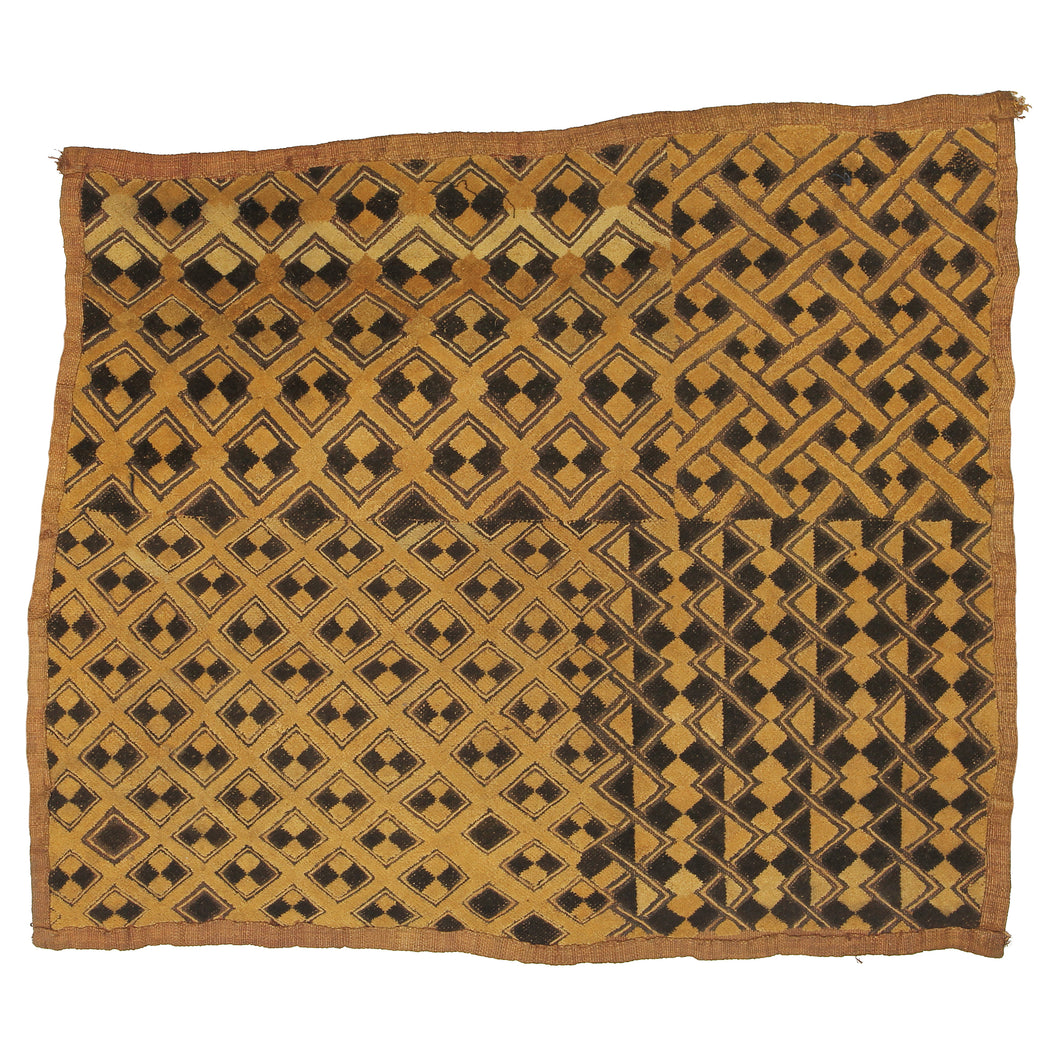 Vintage Kuba Cloth Textile Wall Art | 22" x 19" - Niger Bend