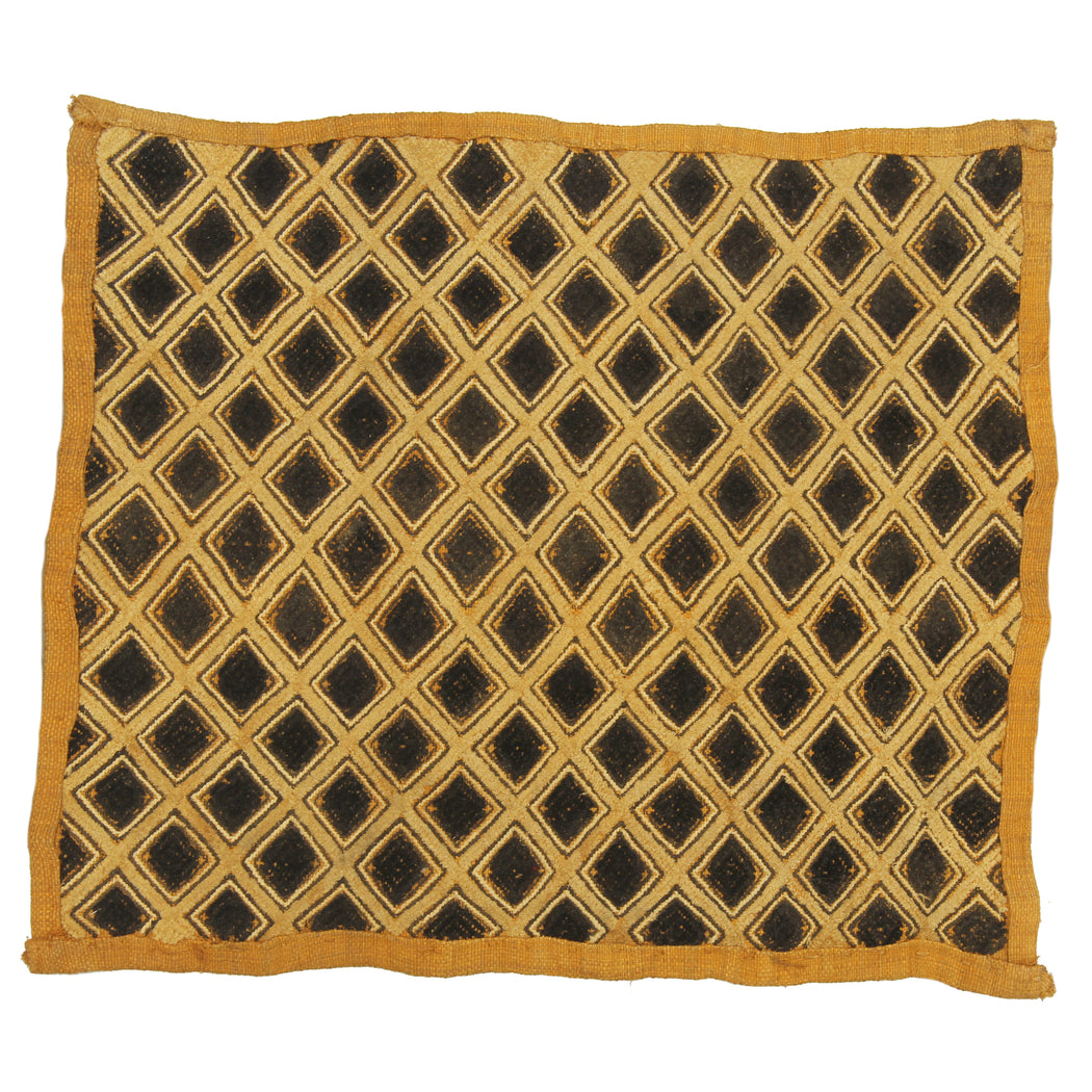 Vintage Kuba Cloth Textile Wall Art | 19" x 16.5" - Niger Bend