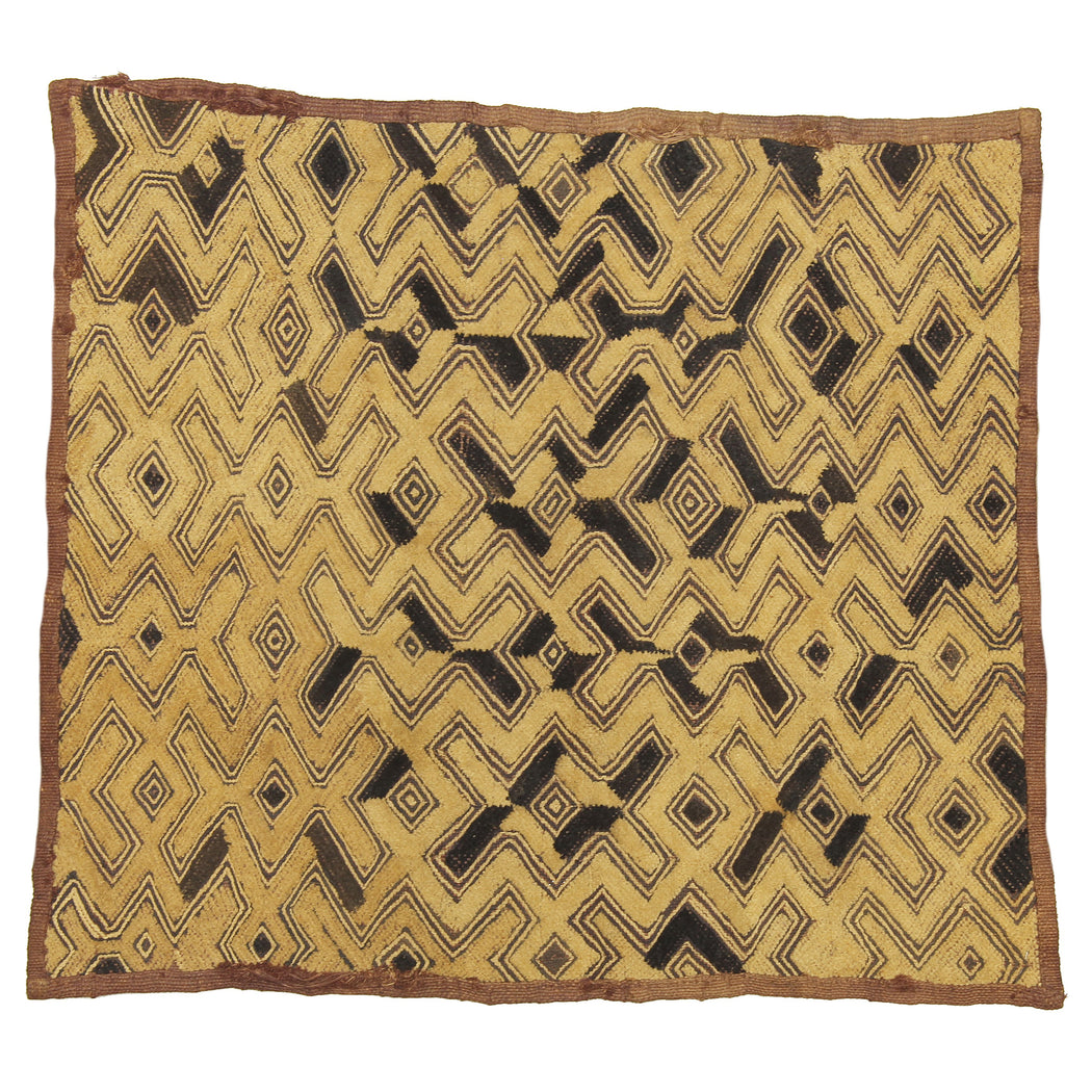 Vintage Kuba Cloth Textile Wall Art | 18" x 16" - Niger Bend