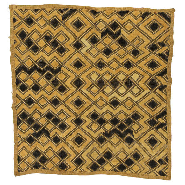 Vintage Kuba Cloth Textile Wall Art | 22" x 20" - Niger Bend