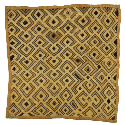 Vintage Kuba Cloth Textile Wall Art | 21" x 20" - Niger Bend