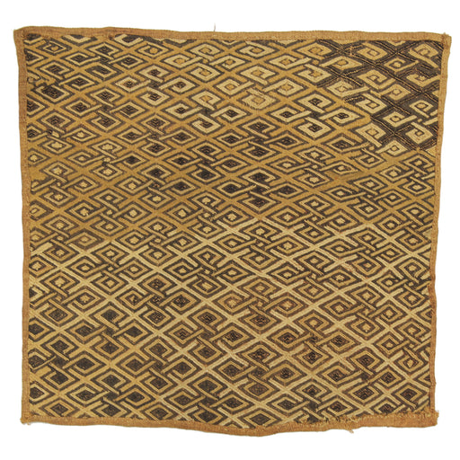 Vintage Kuba Cloth Textile Wall Art | 19" x 18" - Niger Bend