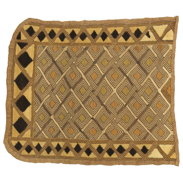 Vintage Kuba Cloth Textile Wall Art | 21" x 18" - Niger Bend
