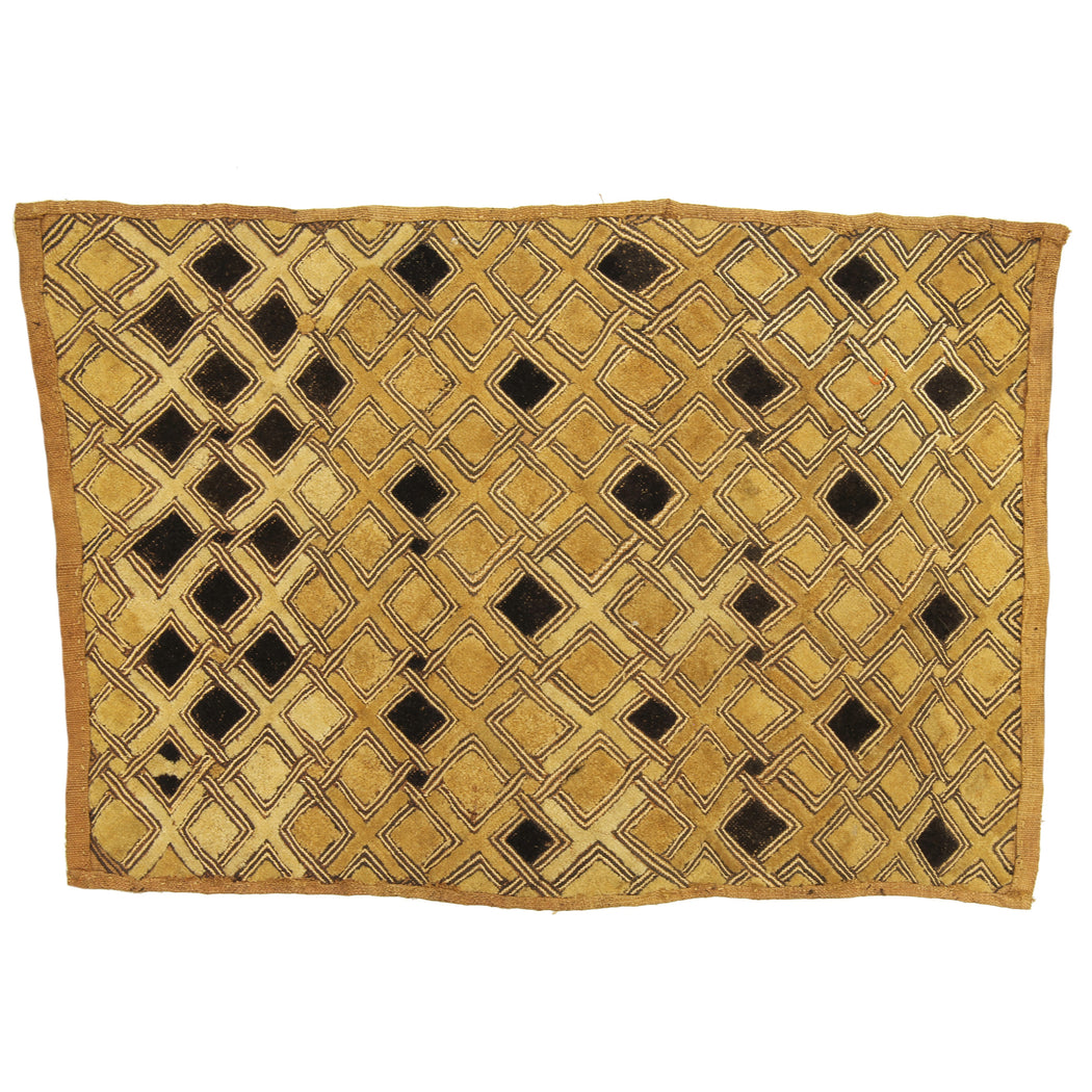 Vintage Kuba Cloth Textile Wall Art | 24" x 17" - Niger Bend