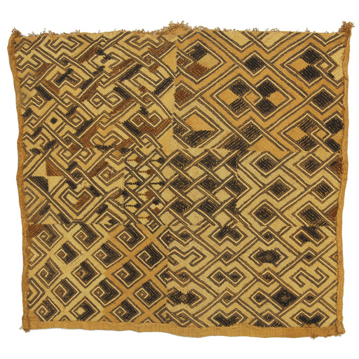 Vintage Kuba Cloth Textile Wall Art | 20" x 18" - Niger Bend
