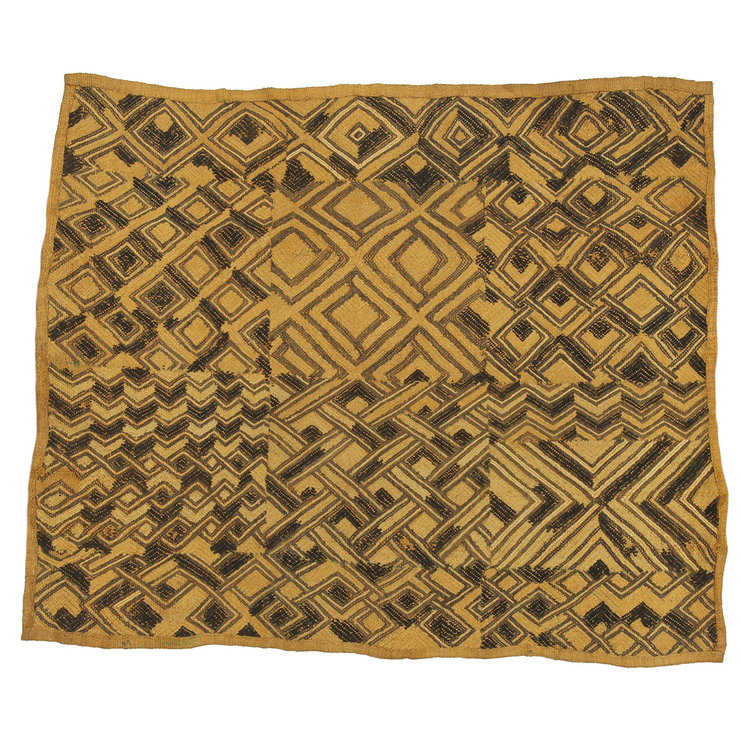 Vintage Kuba Cloth Textile Wall Art | 22.5" x 18.5" - Niger Bend