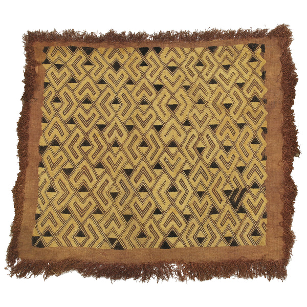 Vintage Kuba Cloth Textile Wall Art | 25" x 22" - Niger Bend