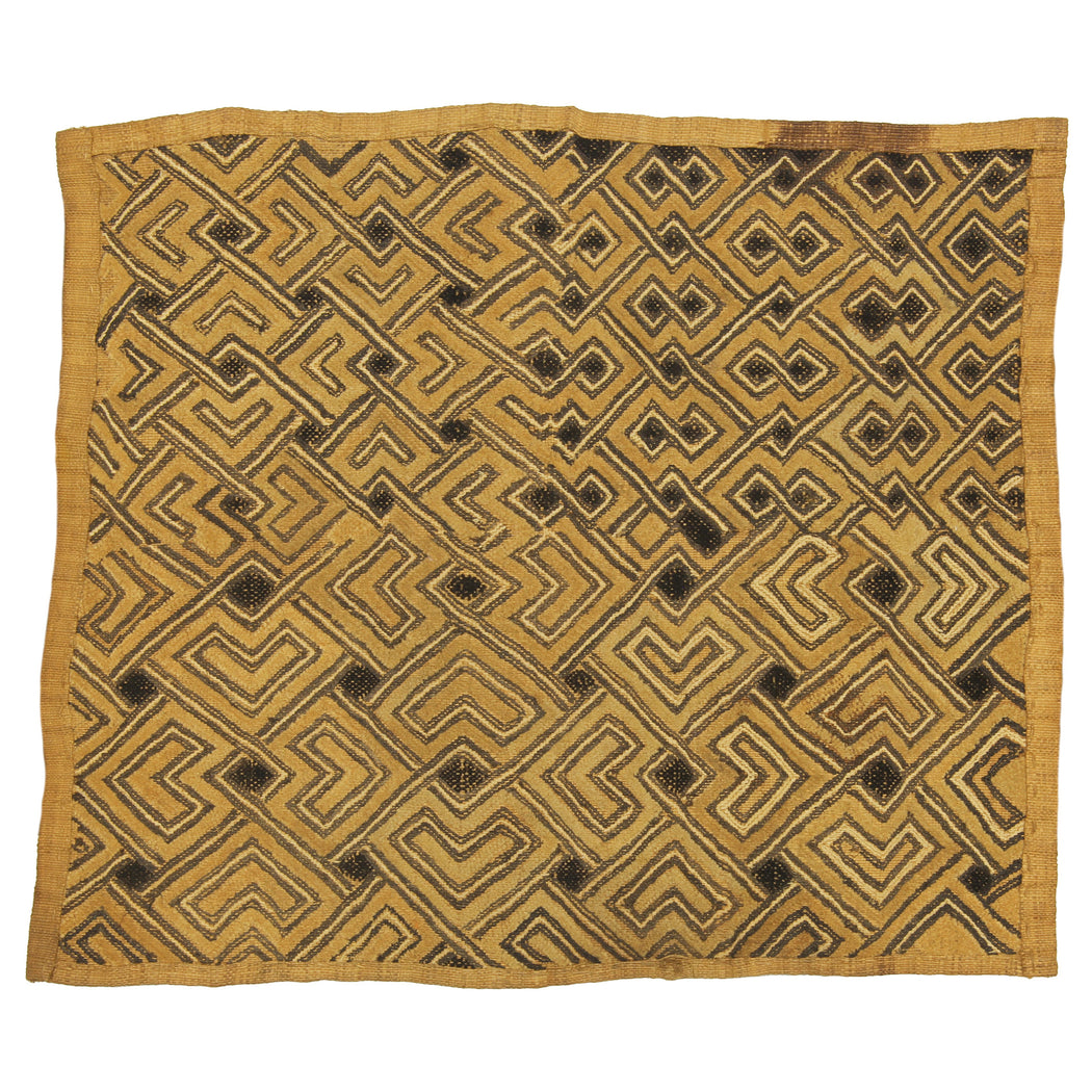 Vintage Kuba Cloth Textile Wall Art | 20.5" x 17.5" - Niger Bend