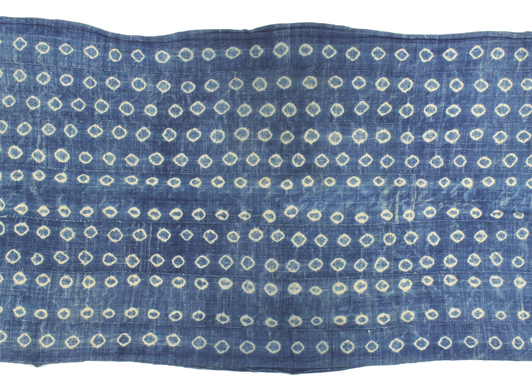 Vintage Mali Indigo Wedding Shawl Textile | 64" x 22" - Niger Bend