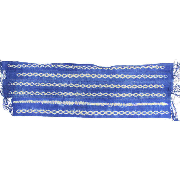 Vintage Mali Indigo Wedding Shawl Textile | 73" x 21" - Niger Bend