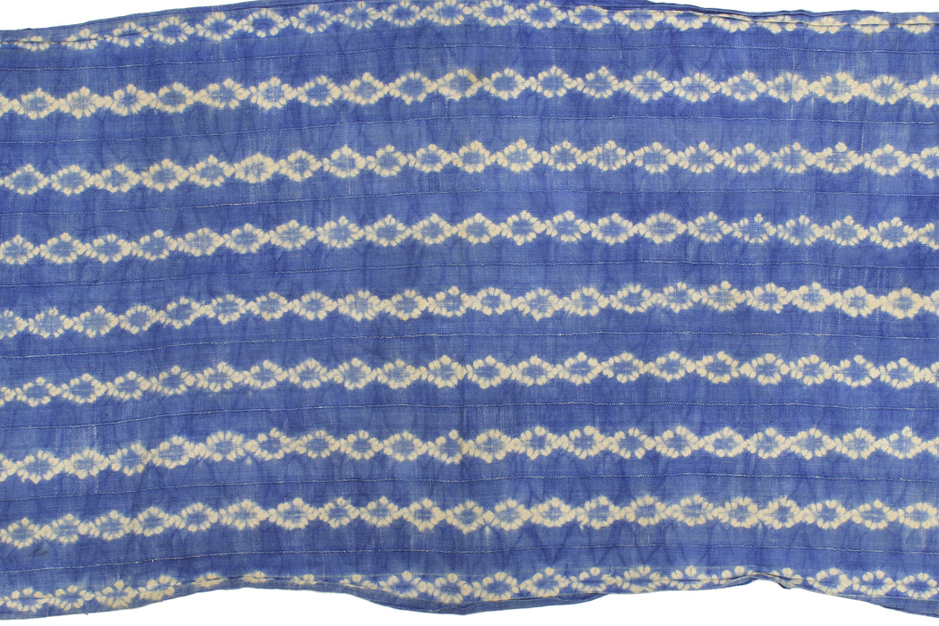 Vintage Mali Indigo Wedding Shawl Textile | 68" x 27" - Niger Bend