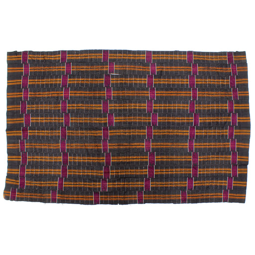Vintage Aso Oke Textile of Nigeria | 79" x 49" - Niger Bend