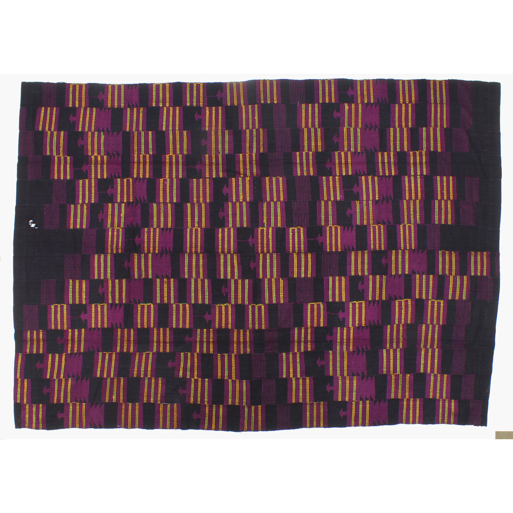 Vintage Aso Oke Textile of Nigeria | 76" x 55" - Niger Bend