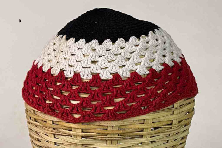 3-color 100% cotton crocheted kufi African men's hat