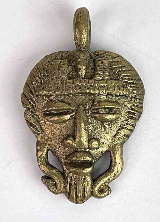 Smaller Contemporary African Brass Mask Pendant