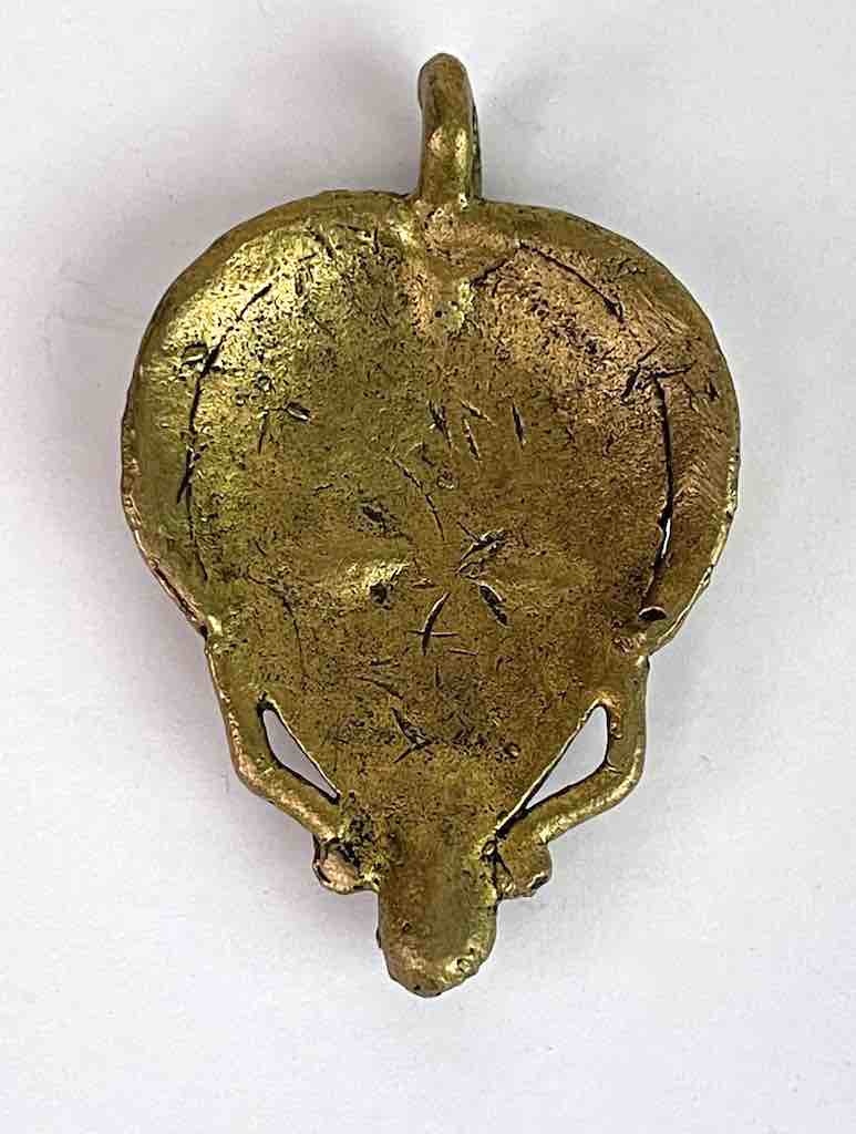 Small African Brass Mask Pendant - Burkina Faso