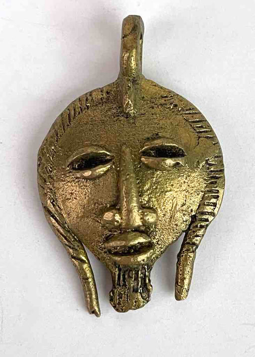 Small Contemporary African Brass Mask Pendant