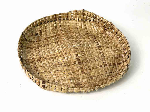 Shallow Round Swampgrass Basket Tray - Benin