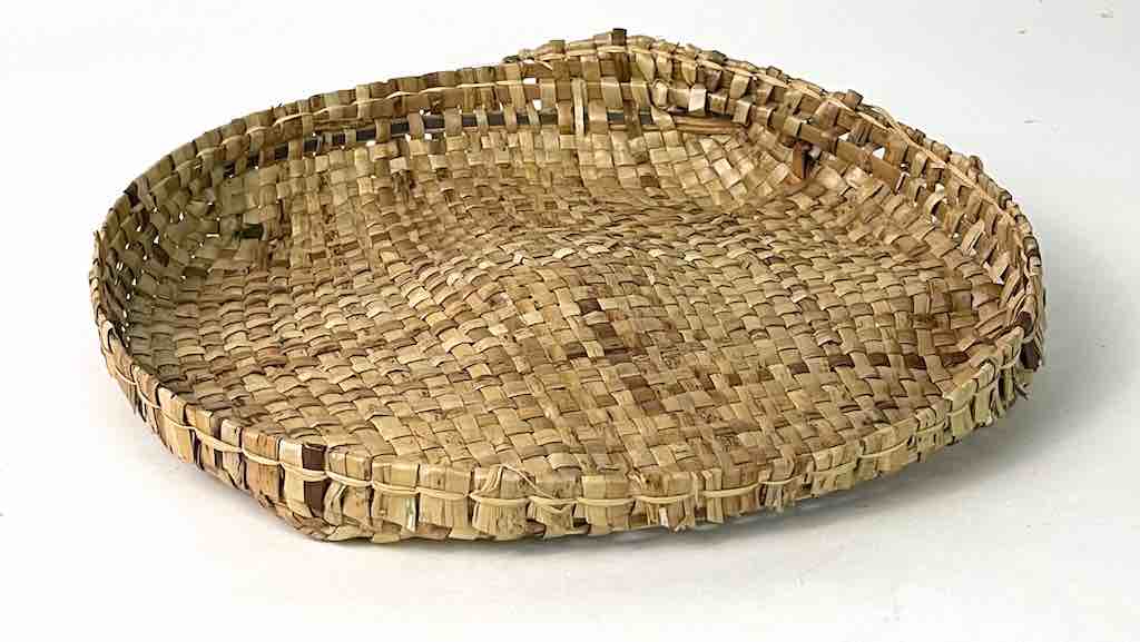 Shallow Round Swampgrass Basket Tray - Benin