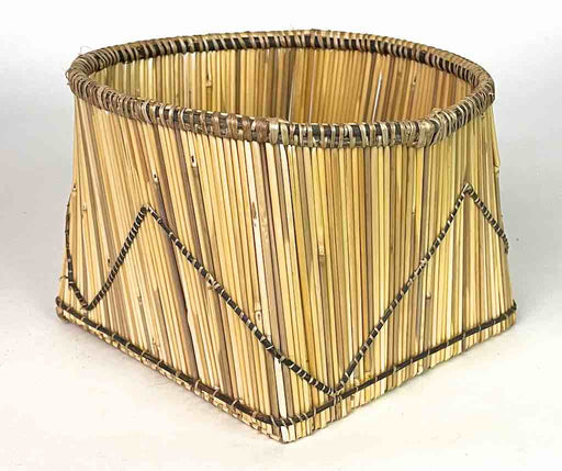 Mossi Square-bottom Round-top decorated straw basket