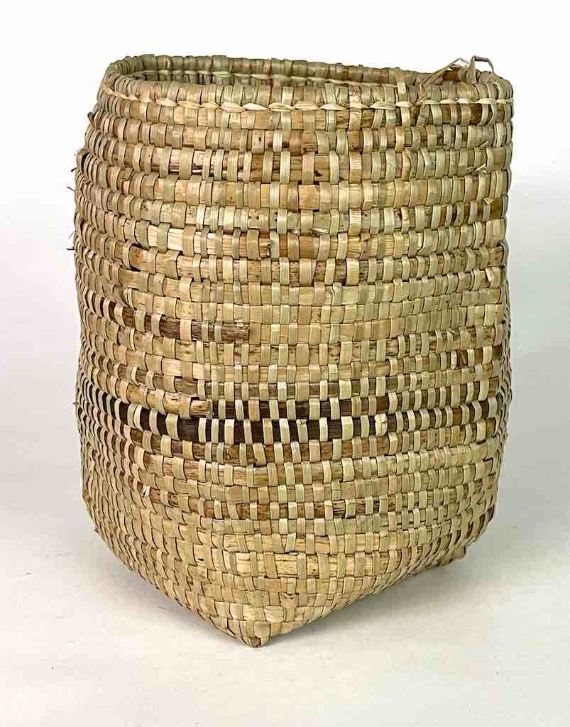 Handwoven Flexible Small Cylindrical Swampgrass Basket