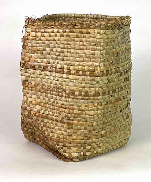 Handwoven Flexible Small Cylindrical Swampgrass Basket