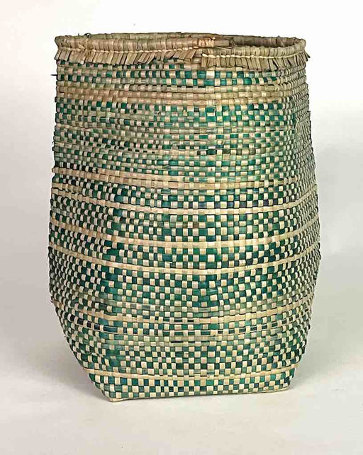 Medium Deep Solid Green Woven Flexible Swampgrass Basket - Togo