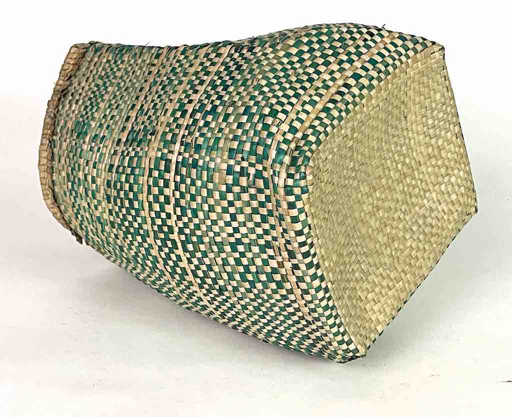 Medium Deep Solid Green Woven Flexible Swampgrass Basket - Togo