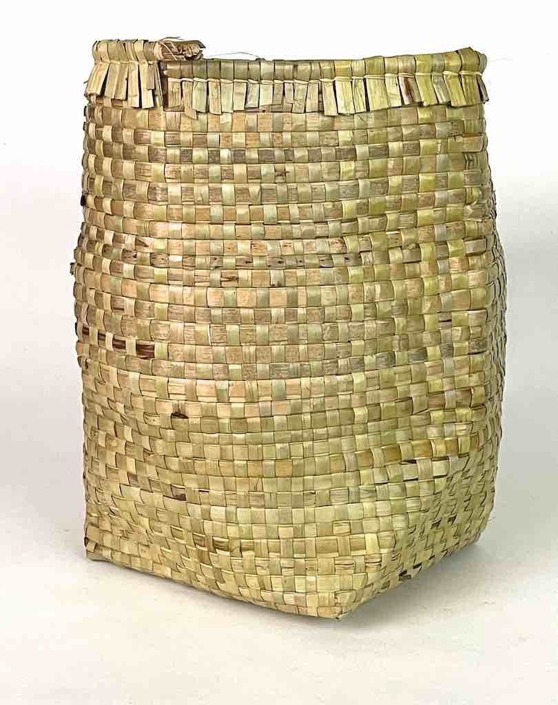 Handwoven Flexible Small Cylindrical Swampgrass Basket