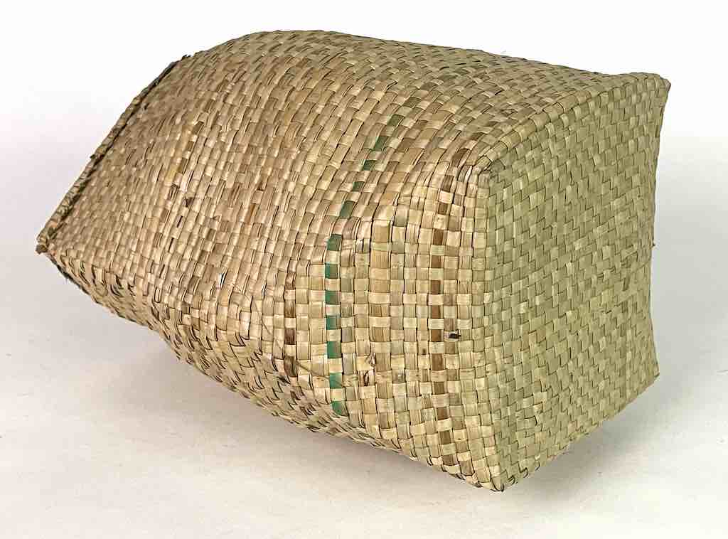 Handwoven Flexible Small Green Accent Cylindrical Swampgrass Basket