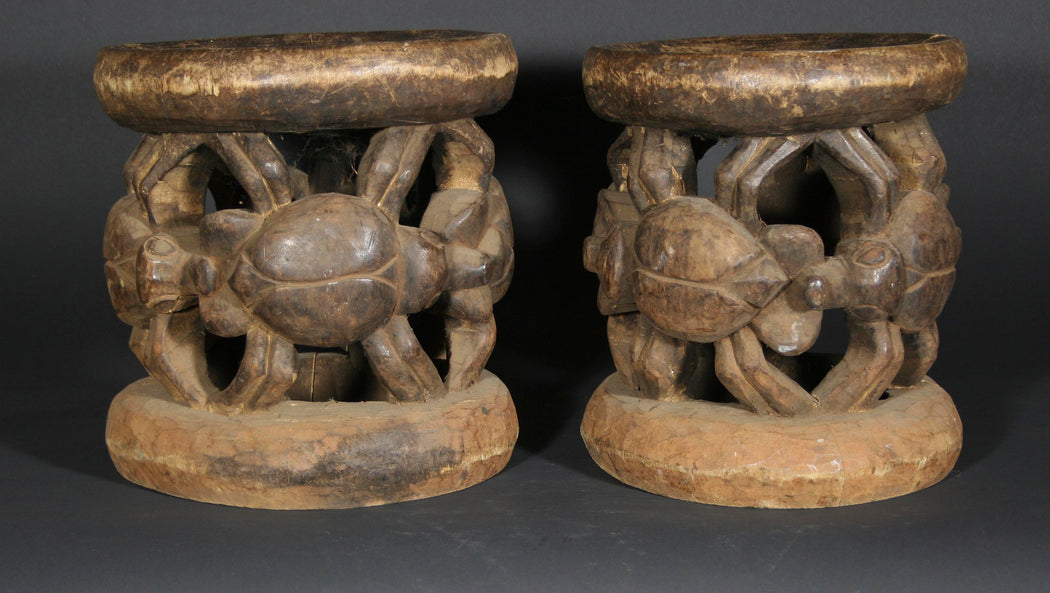 Pair of Small Spider Stools