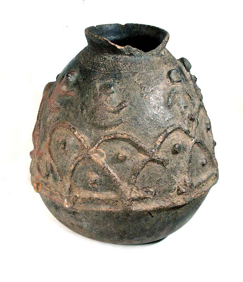 Old relief figure pot