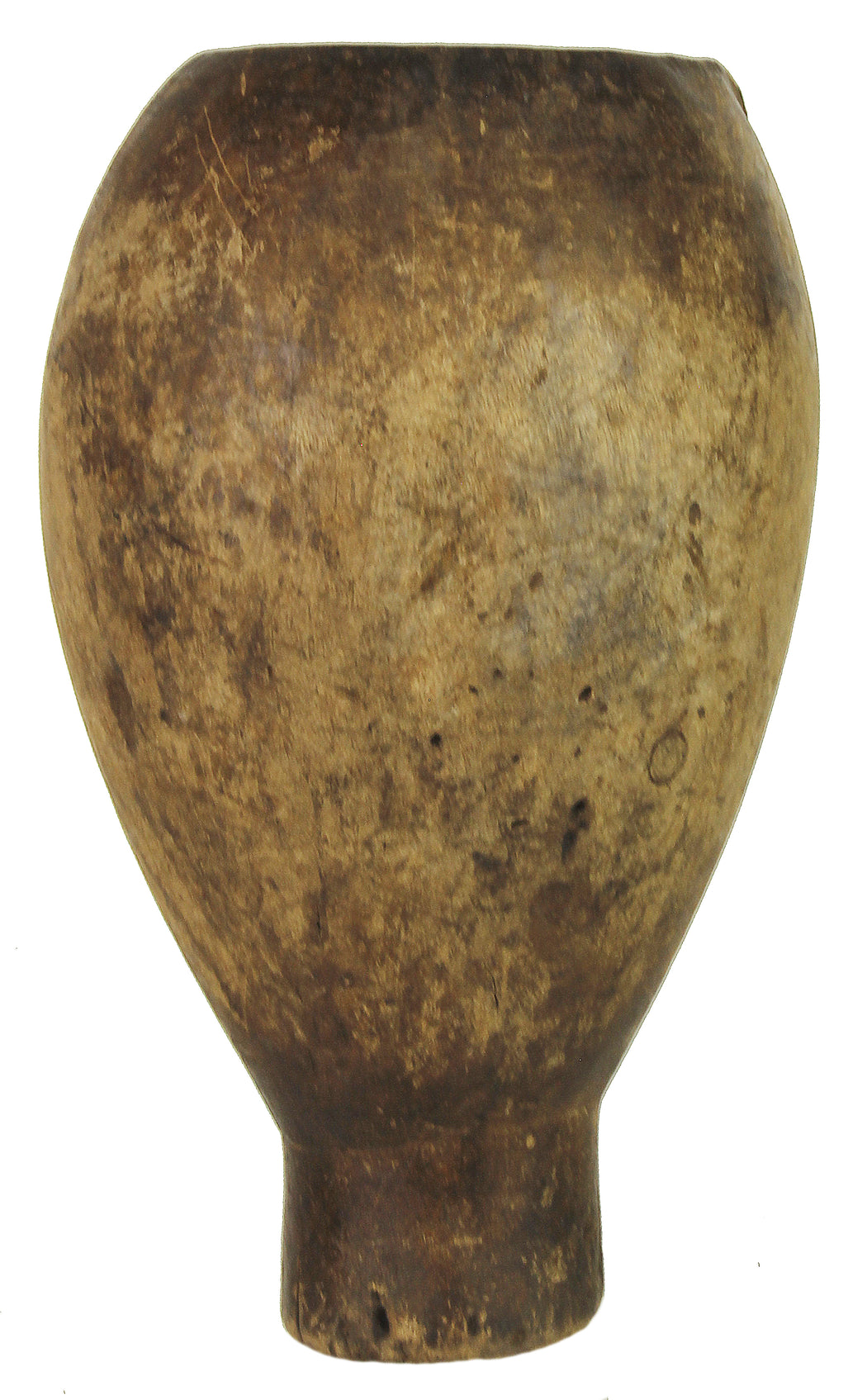 Vintage Wood & Leather Vessel from Congo, Africa | 11.5" - Niger Bend