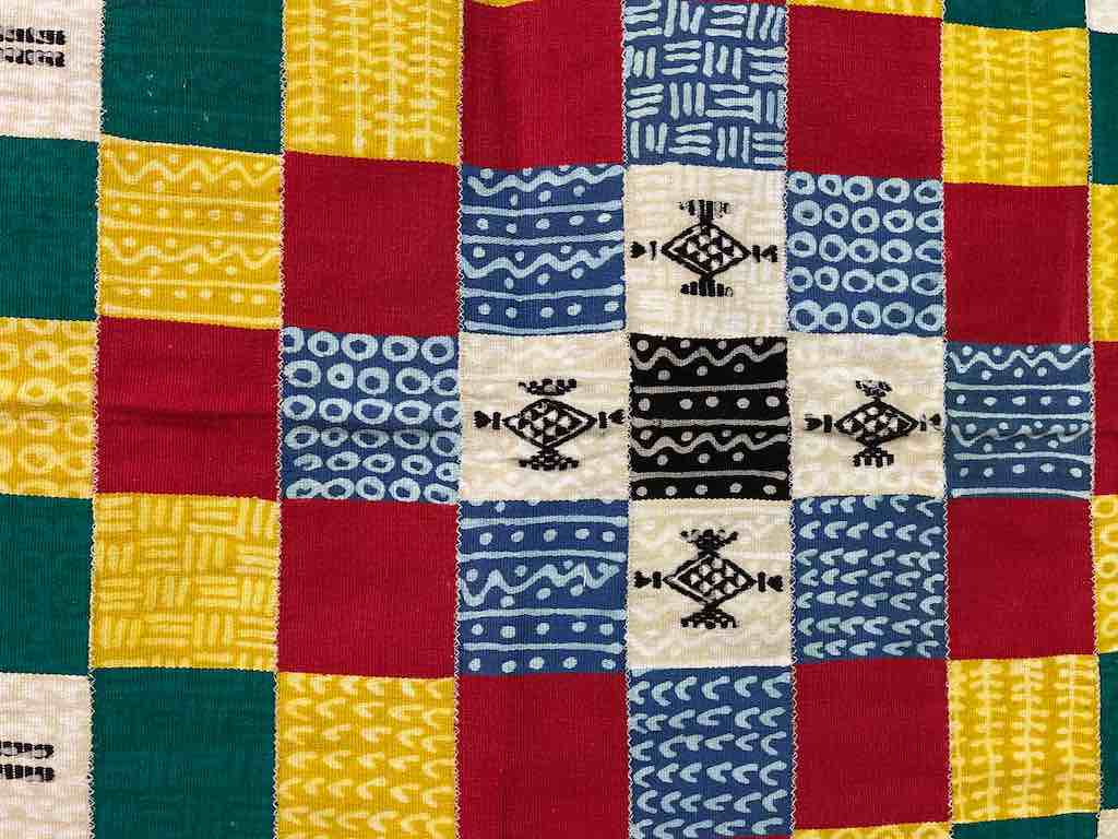 XL Fulani Peulh African Colorful Mudcloth Textile | 99 x 41"