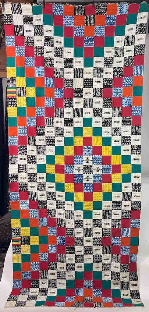 XL Fulani Peulh African Colorful Mudcloth Textile | 99 x 41"