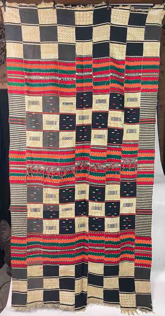 XL Fulani Peulh African Colorful Mudcloth Textile | 90 x 43"