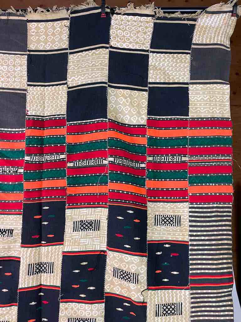XL Fulani Peulh African Colorful Mudcloth Textile | 90 x 43"