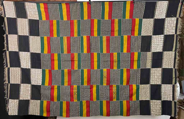XL Fulani Peulh African Colorful Mudcloth Textile | 67 x 45"