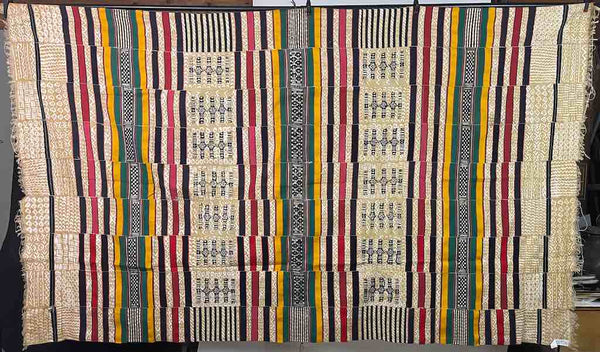 XL Fulani Peulh African Colorful Mudcloth Textile | 82 x 49"