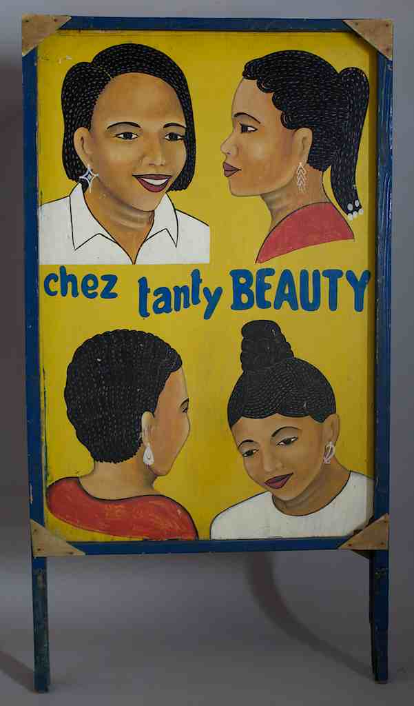 2-Sided 4-African Woman Head Beauty Salon Sign