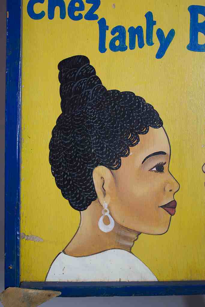 2-Sided 4-African Woman Head Beauty Salon Sign